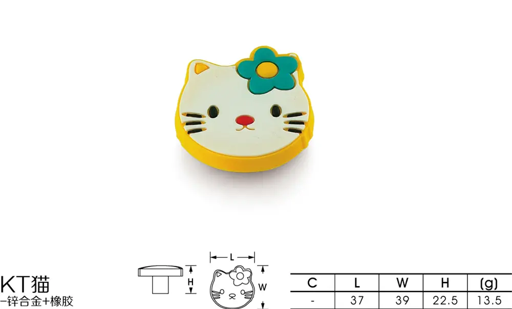 012-KT猫单孔卡通-锌+塑胶